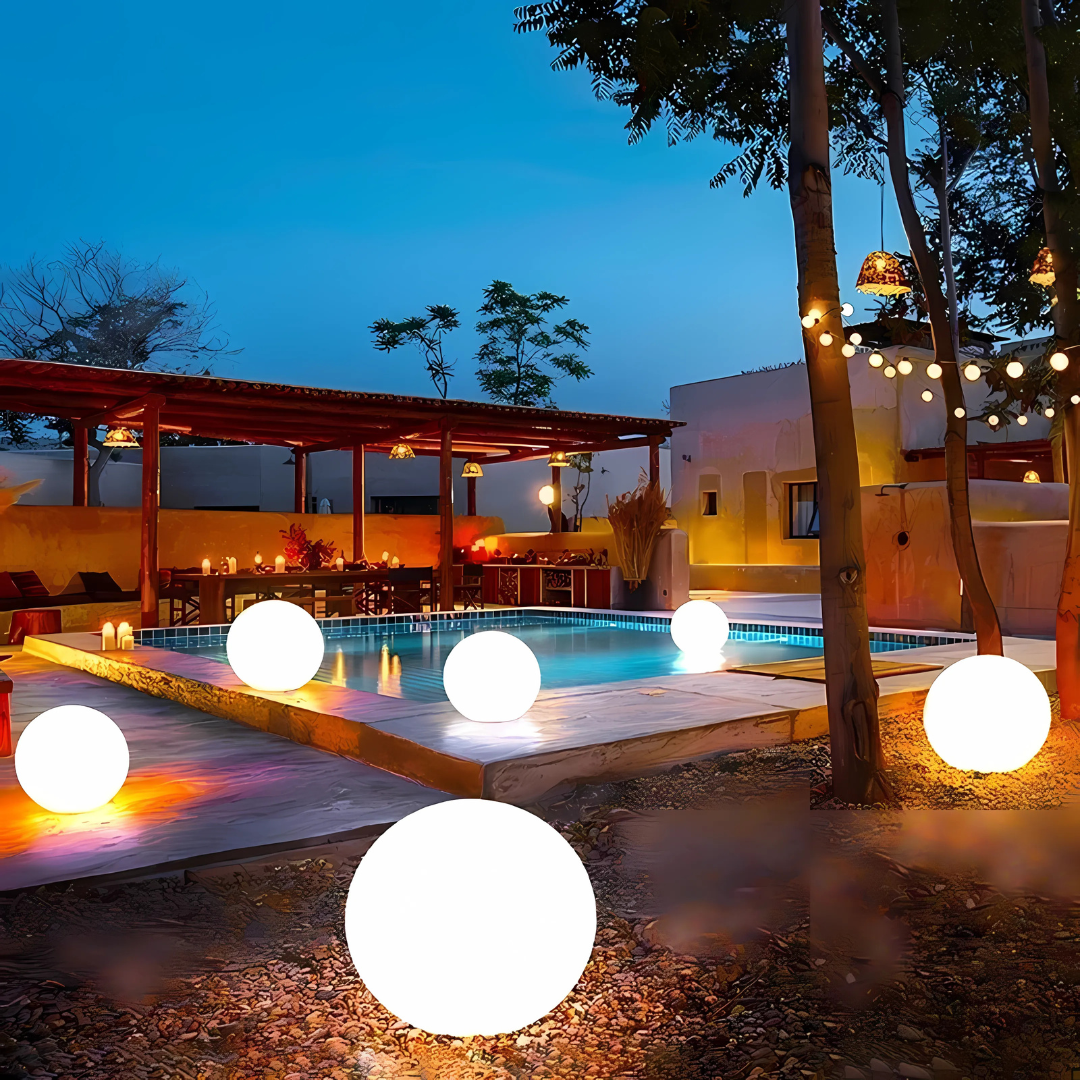 RGB Solar LED Sphere Lamp – Rechargeable & Waterproof