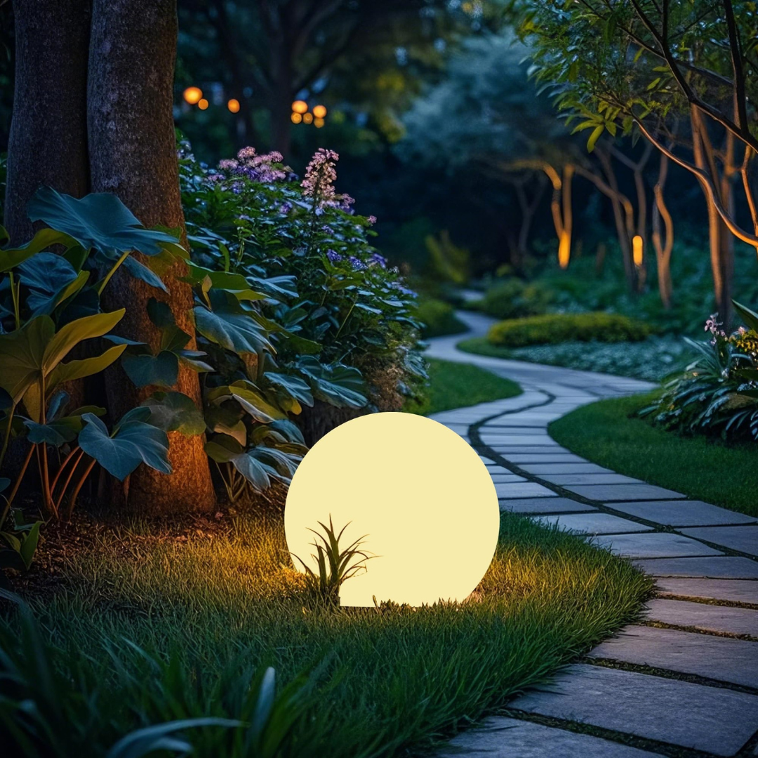 RGB Solar LED Sphere Lamp – Rechargeable & Waterproof