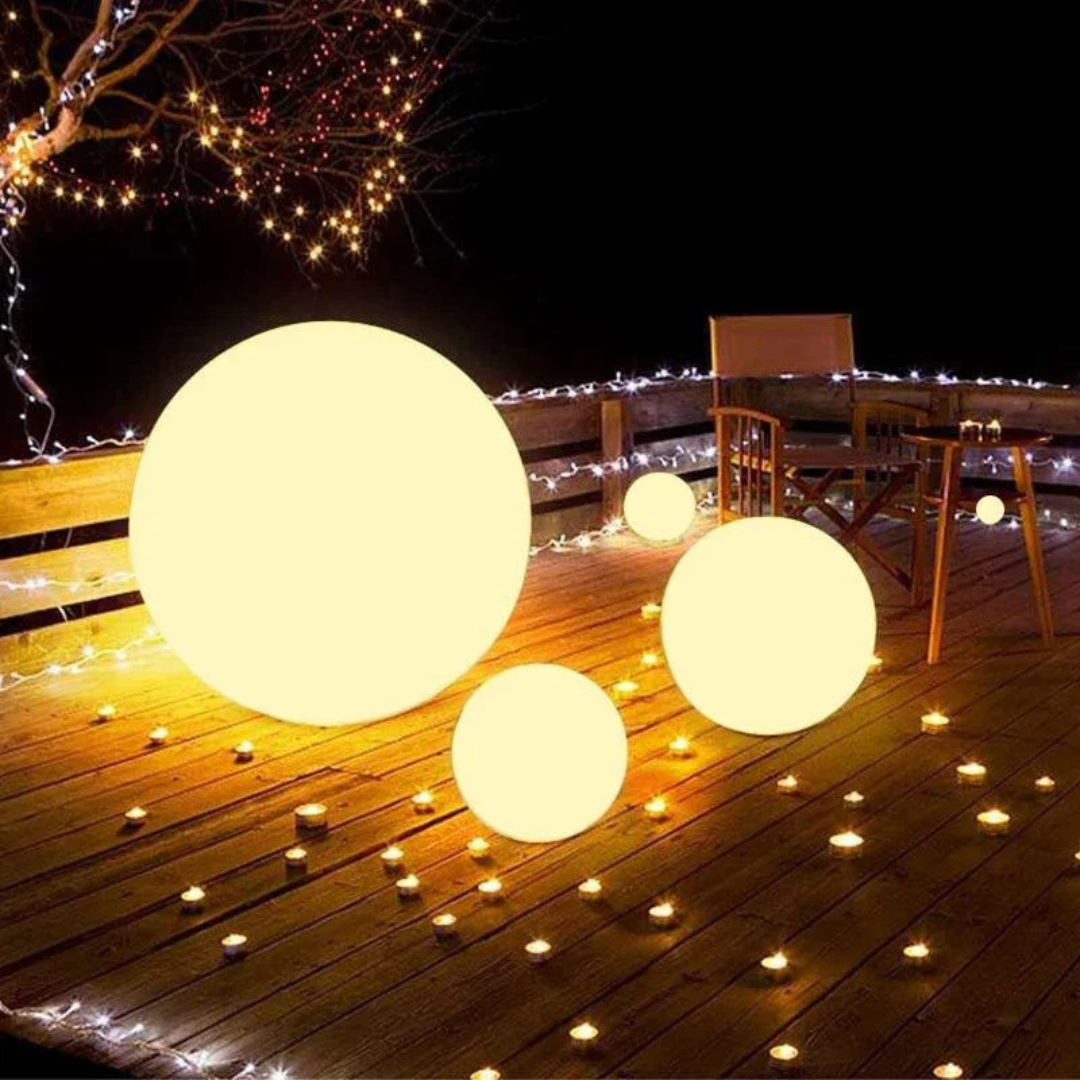 RGB Solar LED Sphere Lamp – Rechargeable & Waterproof