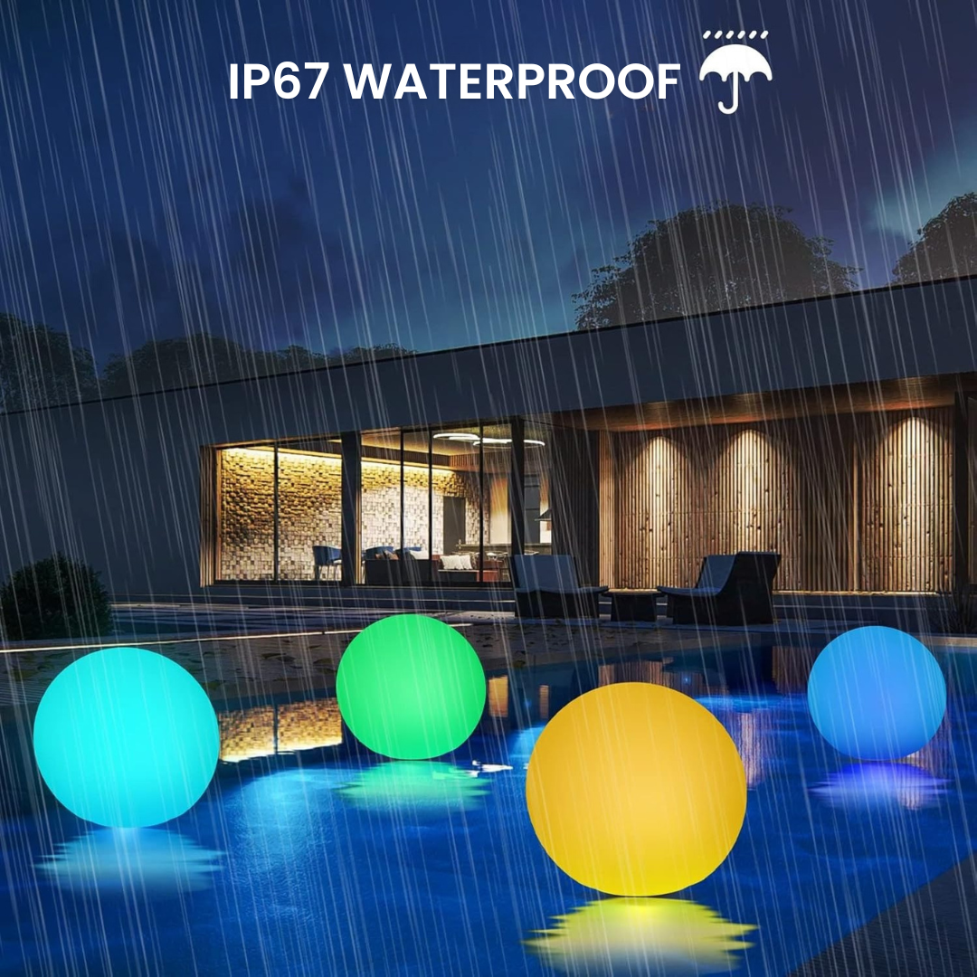 RGB Solar LED Sphere Lamp – Rechargeable & Waterproof
