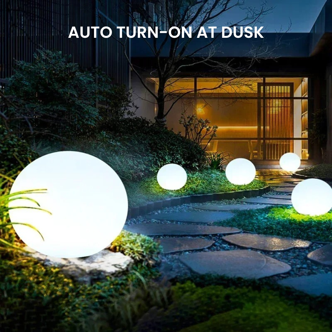 RGB Solar LED Sphere Lamp – Rechargeable & Waterproof