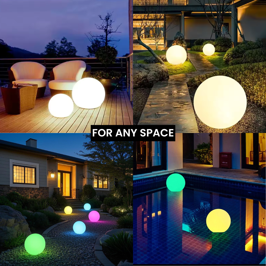 RGB Solar LED Sphere Lamp – Rechargeable & Waterproof