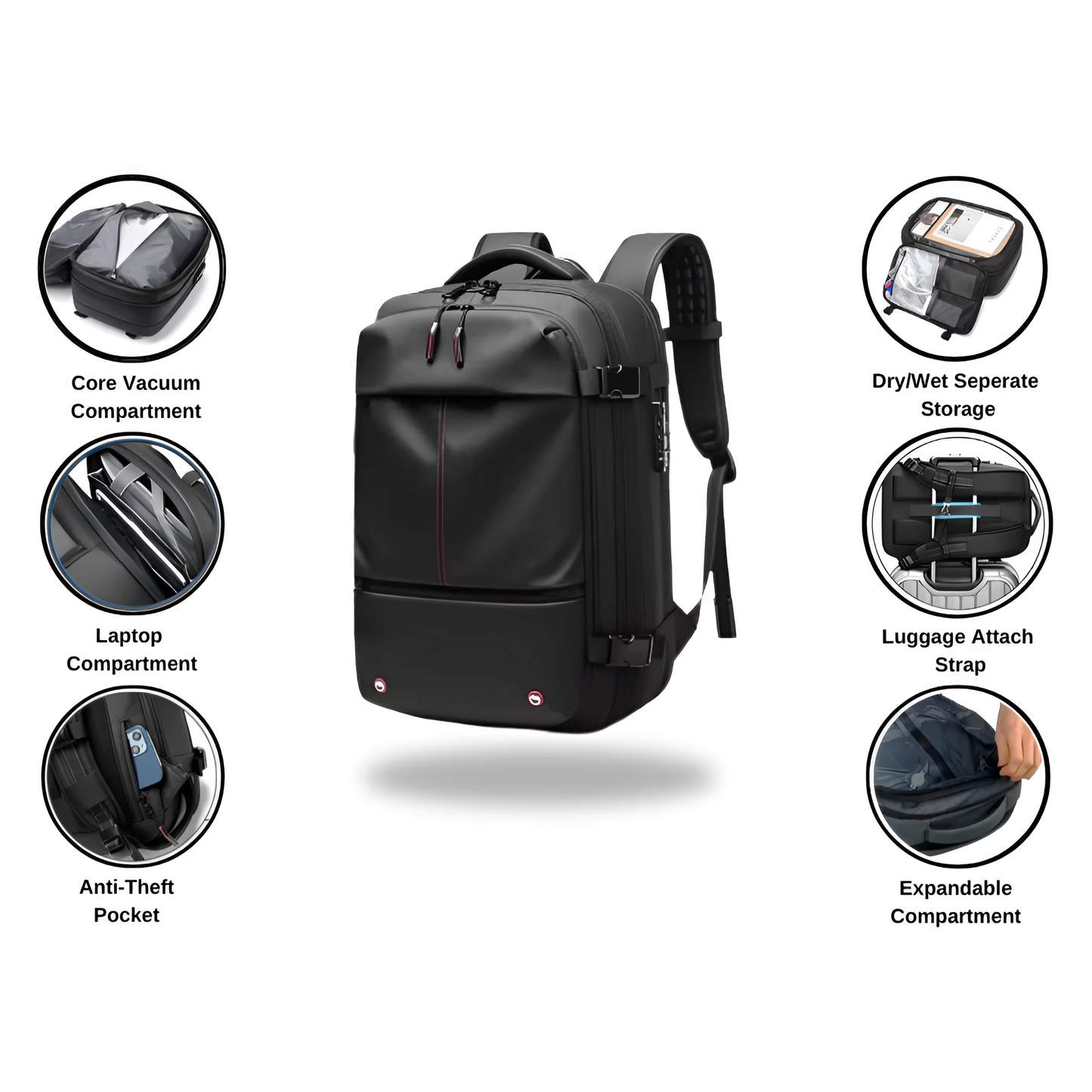 Vacuum Compression Travel Backpack