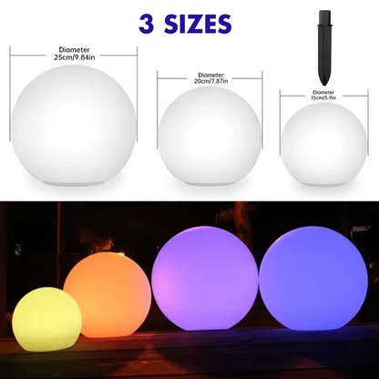 RGB Solar LED Sphere Lamp – Rechargeable & Waterproof